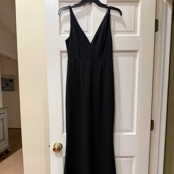 Lulus long black V Neck Dress, Size Small - Picture 1 of 6